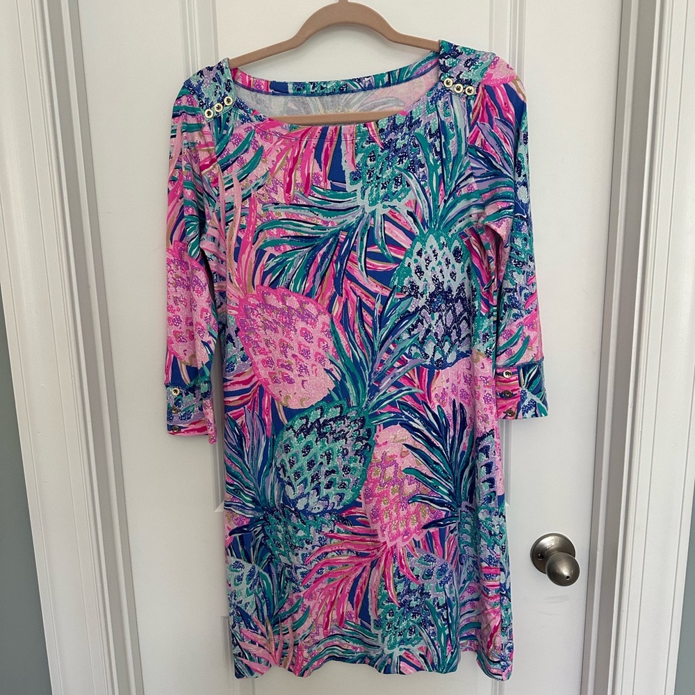 Lilly Pulitzer Pink and Blue Tropical Dress